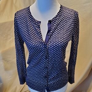 Loft Button Up Polka Dot Cardigan SZ SP